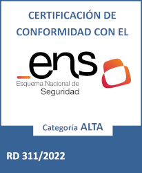Certificación de conformidad con el ENS Certificación de conformidad con el Esquema Nacional de Seguridad, Categoría Media, RD 311/2022